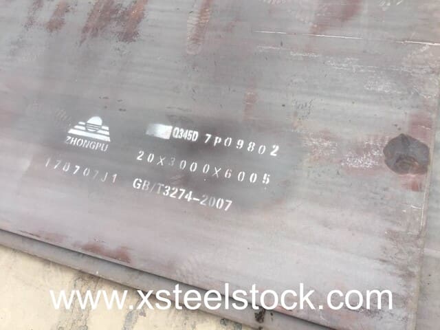 Hot rolled steel plate Q345D with low temperature impact testing