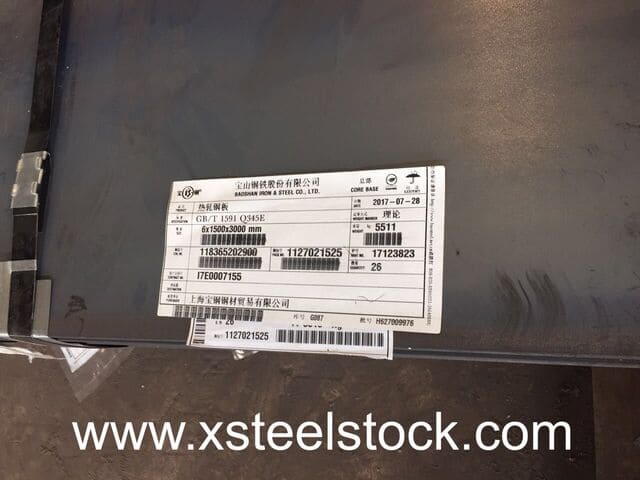Hot rolled steel plate Q345E stock with low temperature impacting test at -40 ℃