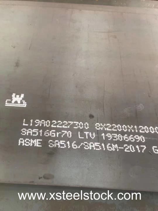Pressure vessel steel plate SA516GR70 with normalising in specification SA516/SA516M